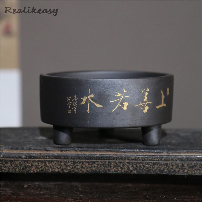 Yixing Pot Tanah Liat Ungu Pot - Bonsai Tree Zen Garden ulasan dan harga