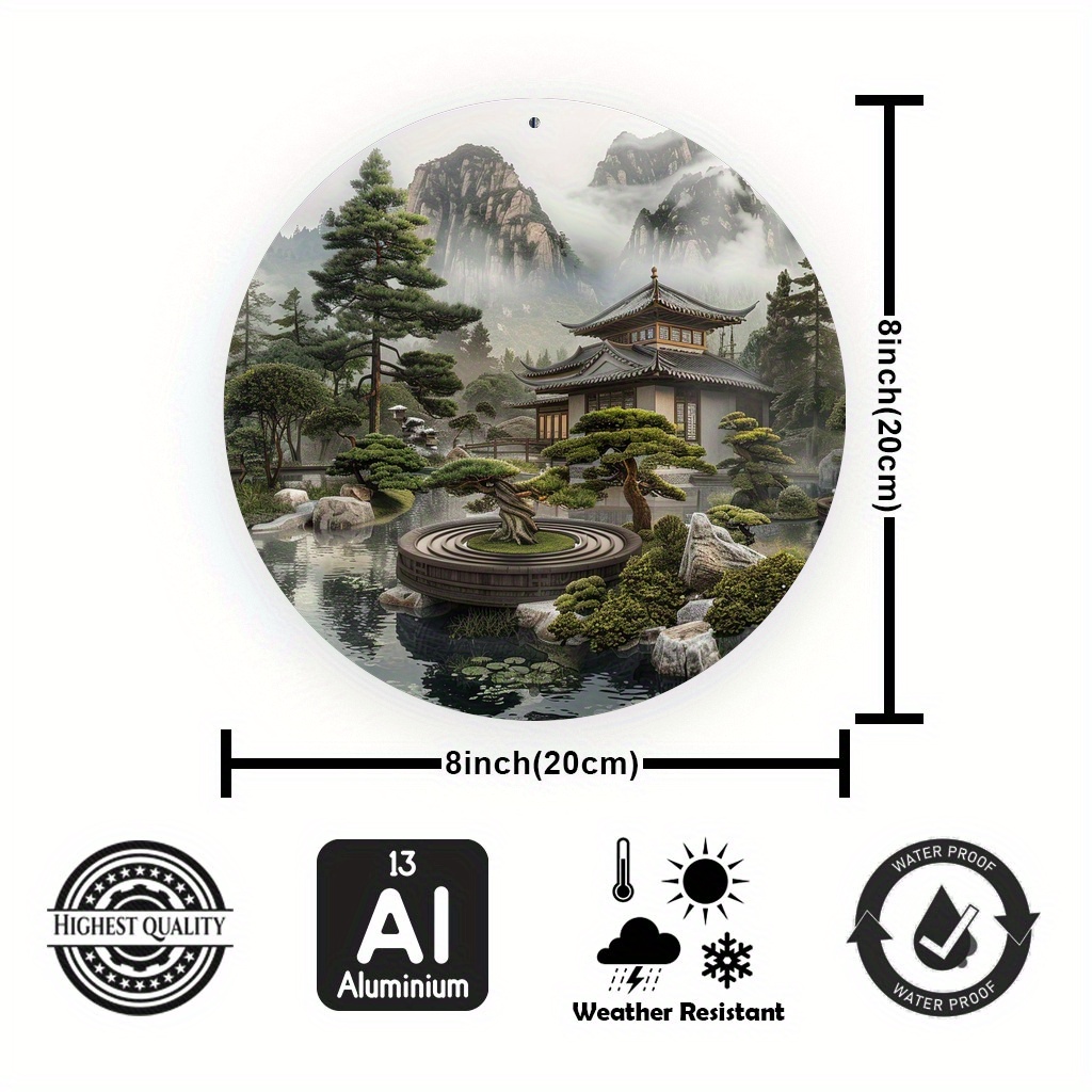 Papan Logam Bundar Taman Zen J - Bonsai Tree Zen Garden ulasan dan harga